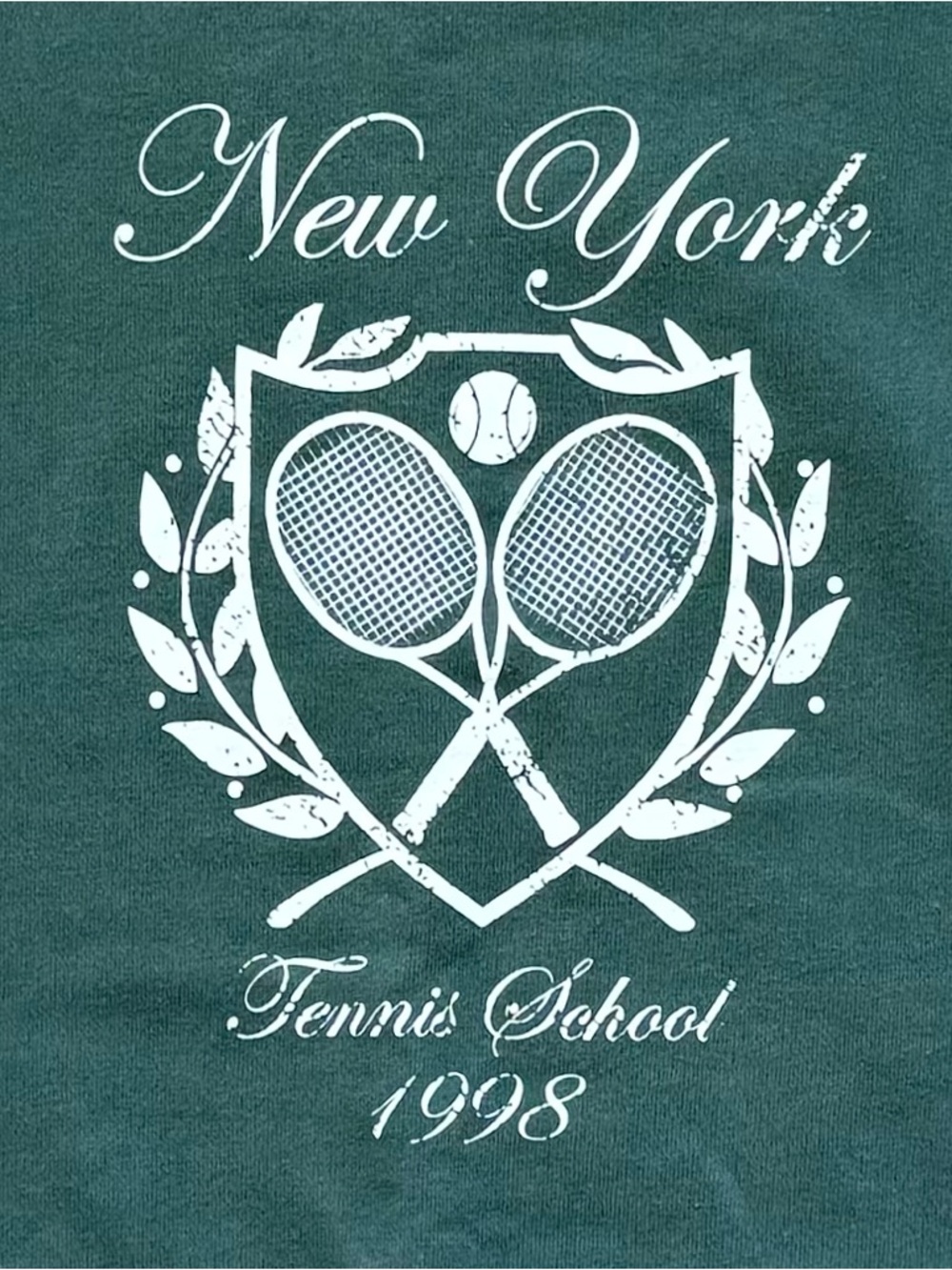 Golden Hour New York Tennis School Green Sweatshirt Size M - Picture 4 of 6